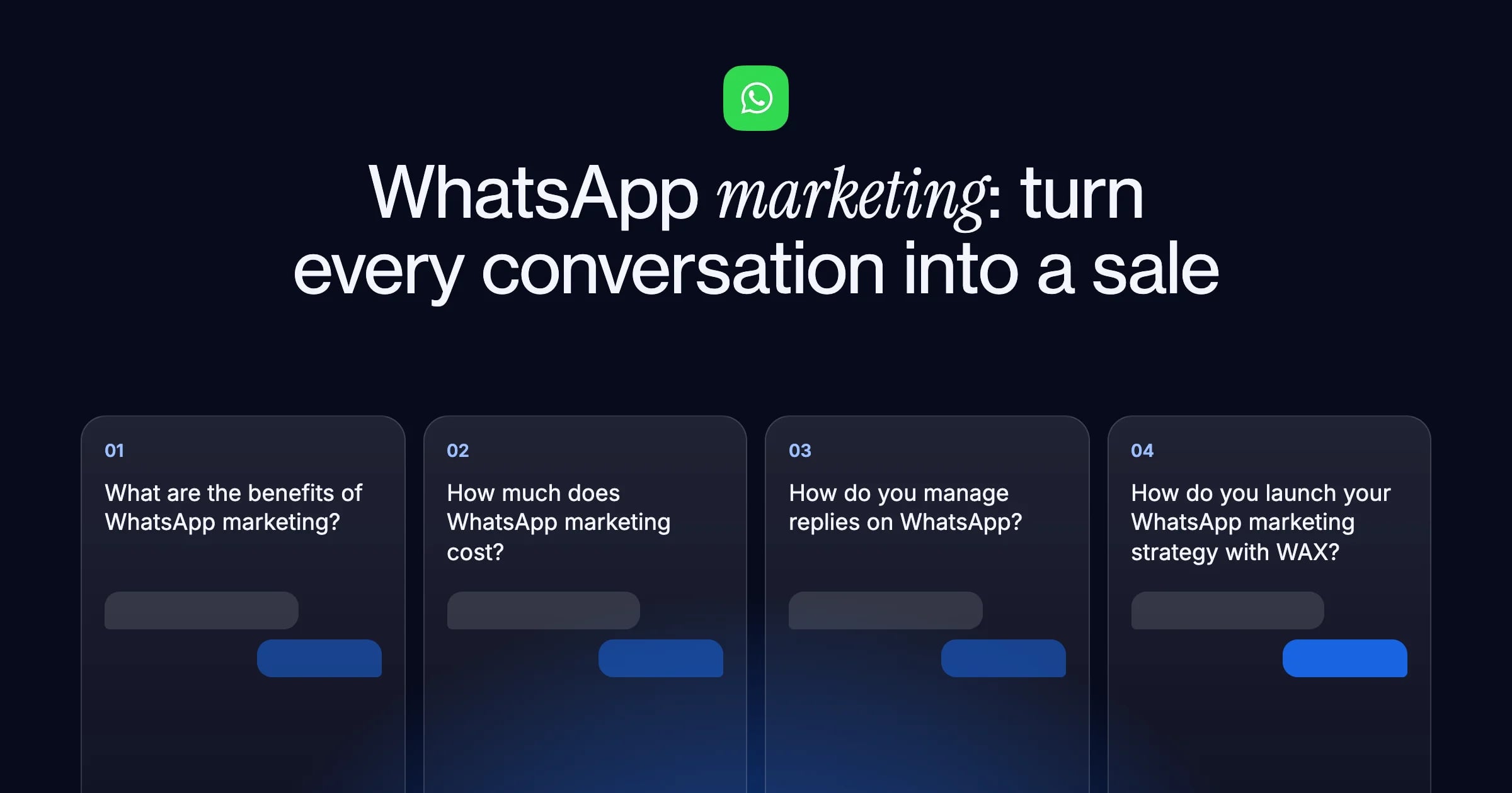 WhatsApp marketing: turn every conversation into a sale, and the four questions it answers
